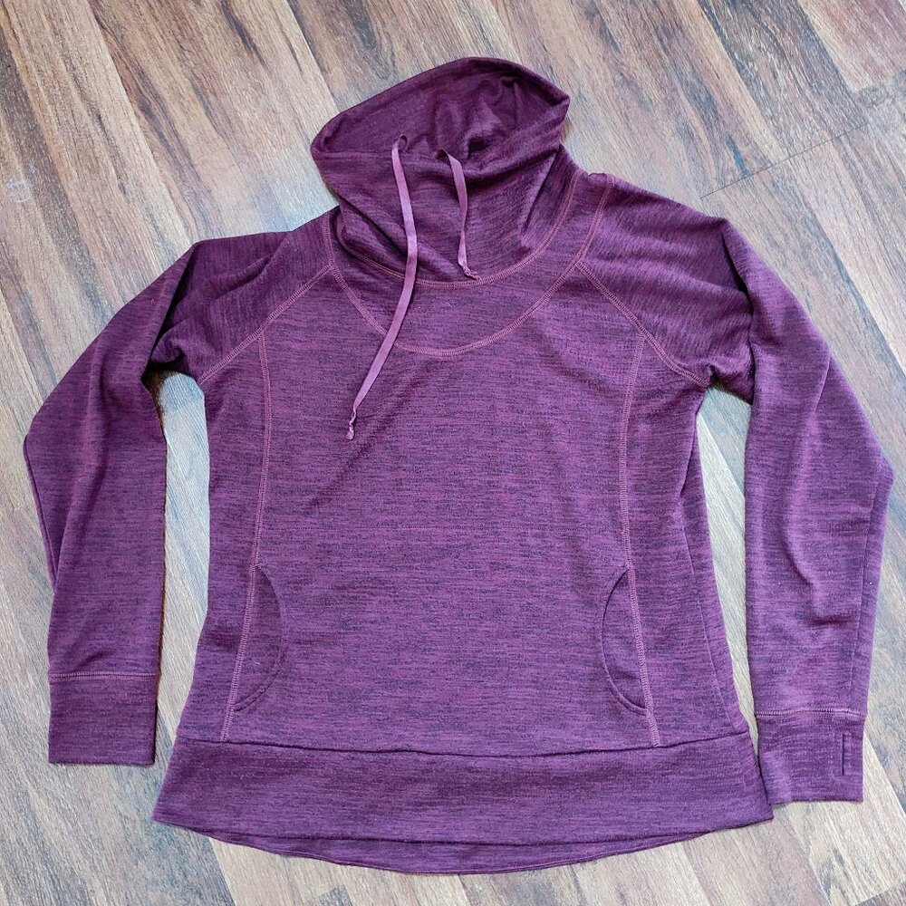 Kuhl Womens Solace Cowl Neck Sweater Pullover Size L Heather Maroon